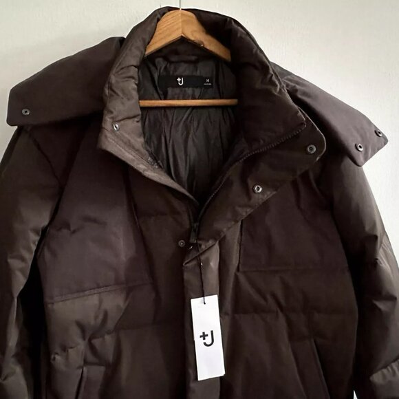 Uniqlo +J Jil Sander Men Oversized Down Parka Hood Olive Medium NWT - Picture 3 of 5